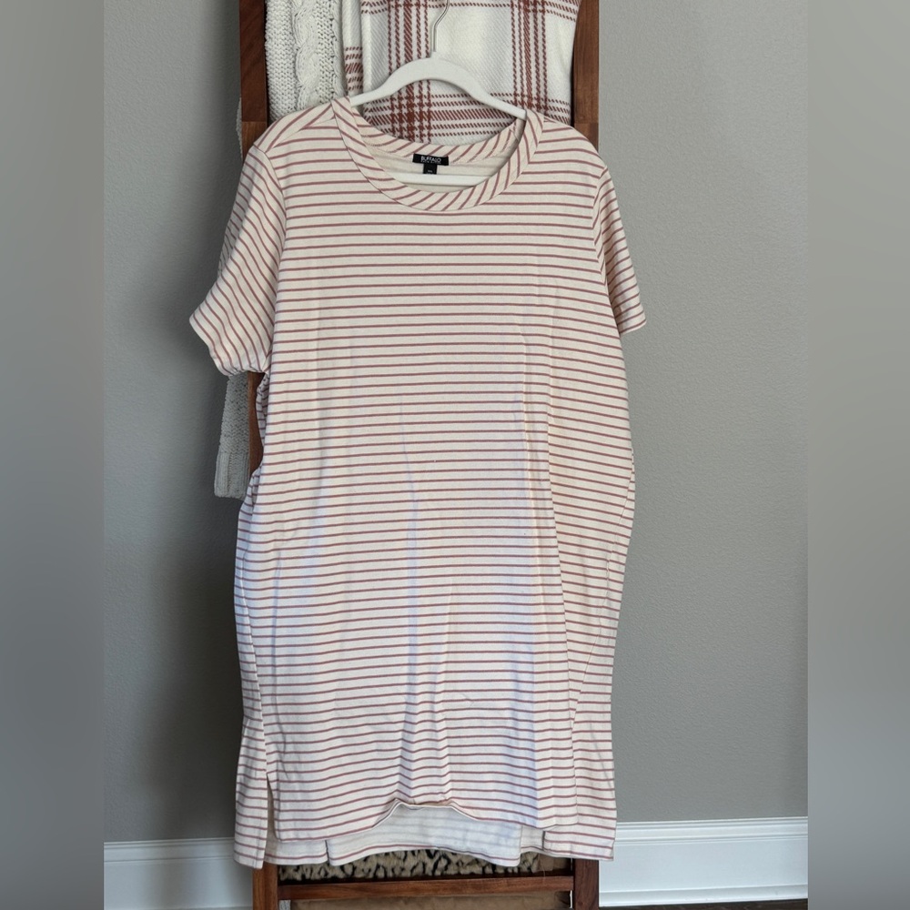 Striped Short Sleeve T-Shirt Dress